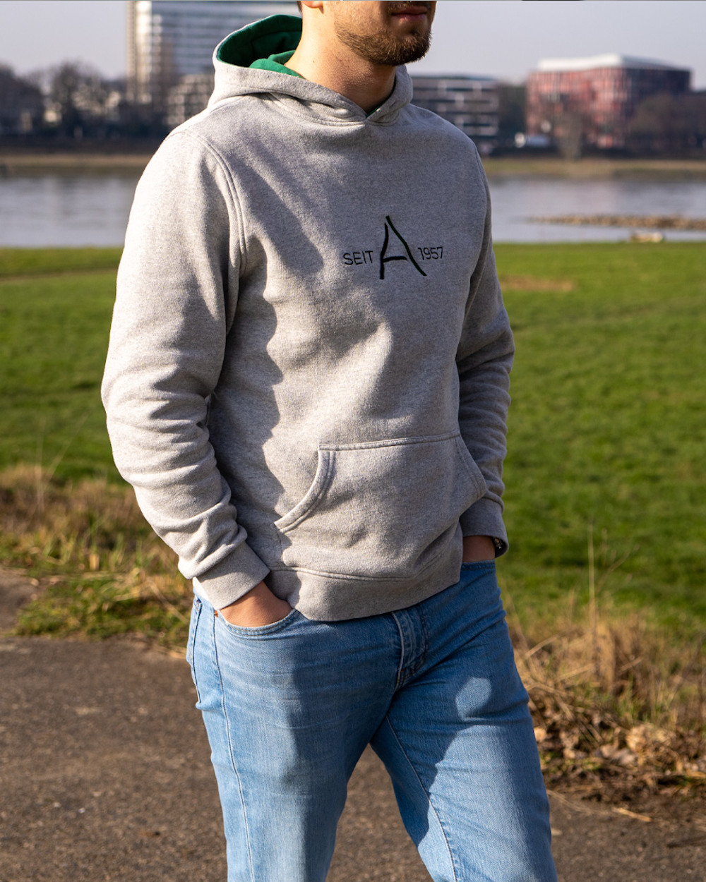 ALTHERR Hoodie Grau Produktbild main 1